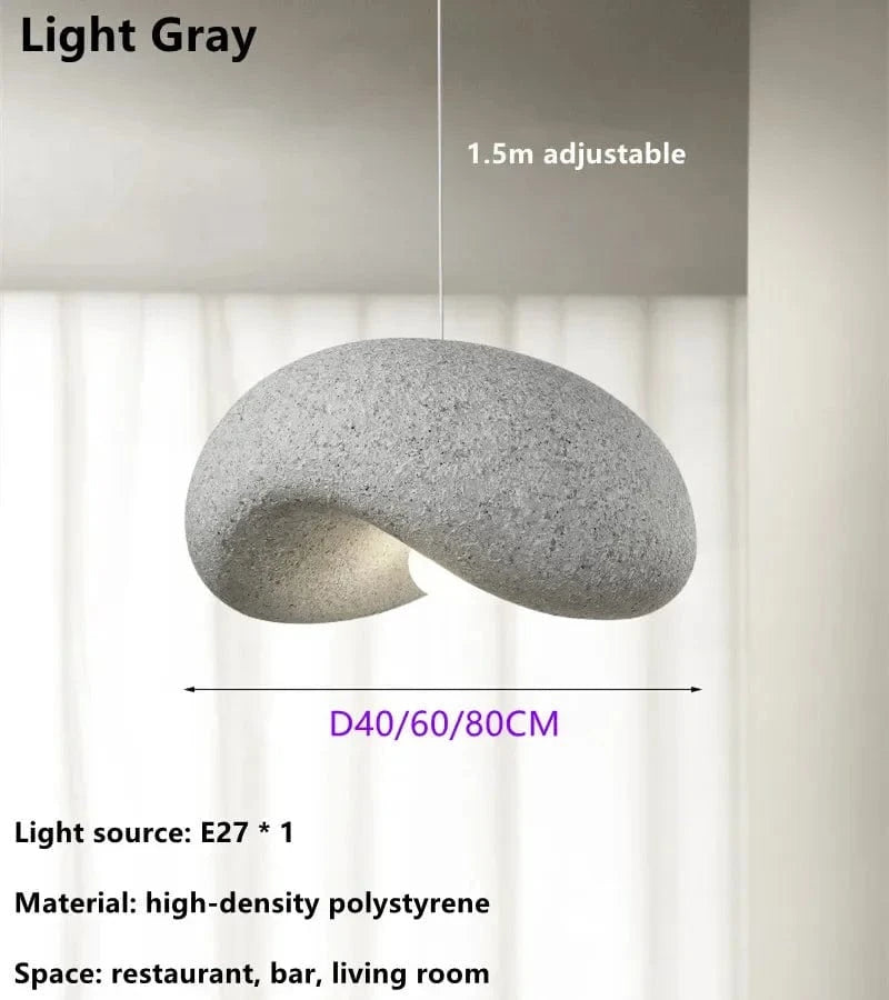 Lustre Wabi Sabi Japonais pour Cuisine et Salon | Marco Lucetti Gris clair / D40cm / Blanc froid