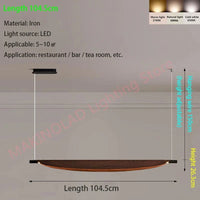 Lustre Wabi-Sabi Japonais pour Restaurant de Luxe | Marco Lucetti Longueur 104,5 cm / Lumière chaude, pas de télécommande