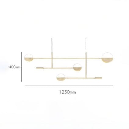 Lustre Zev : Élégance dorée en formes circulaires | Marco Lucetti 4 lumières - Doré