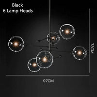 Lustre Zuri: Design LED de Luxe | Marco Lucetti 6 ampoules - Noir / Chaude