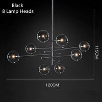 Lustre Zuri: Design LED de Luxe | Marco Lucetti 8 ampoules - Noir / Chaude