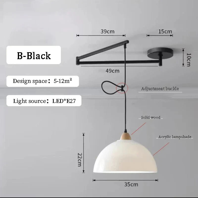 Lustres à bascule LED pour table à manger nordique | Marco Lucetti B Noir