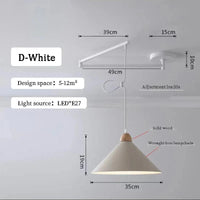 Lustres à bascule LED pour table à manger nordique | Marco Lucetti D Blanc