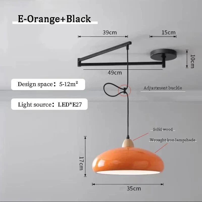Lustres à bascule LED pour table à manger nordique | Marco Lucetti E Orange Noir