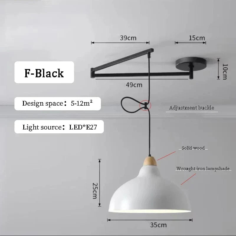 Lustres à bascule LED pour table à manger nordique | Marco Lucetti F Noir