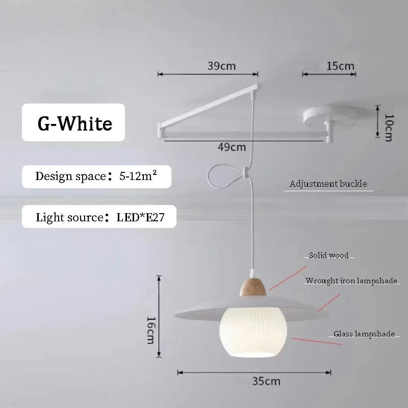 Lustres à bascule LED pour table à manger nordique | Marco Lucetti G Blanc
