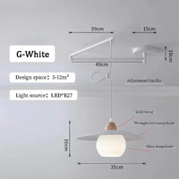 Lustres à bascule LED pour table à manger nordique | Marco Lucetti G Blanc