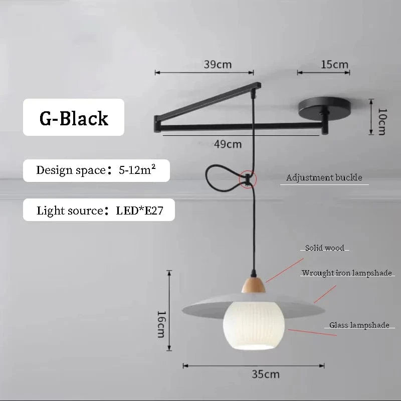 Lustres à bascule LED pour table à manger nordique | Marco Lucetti G Noir