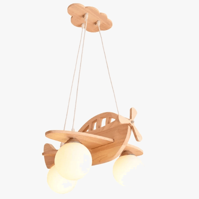 Lustres Avion LED en Bois pour Enfants - Décor de Chambre Moderne | Marco Lucetti
