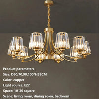  Lustres Cristal Cuivre Nordique Luxe LED pour Déco Intérieure | Marco Lucetti