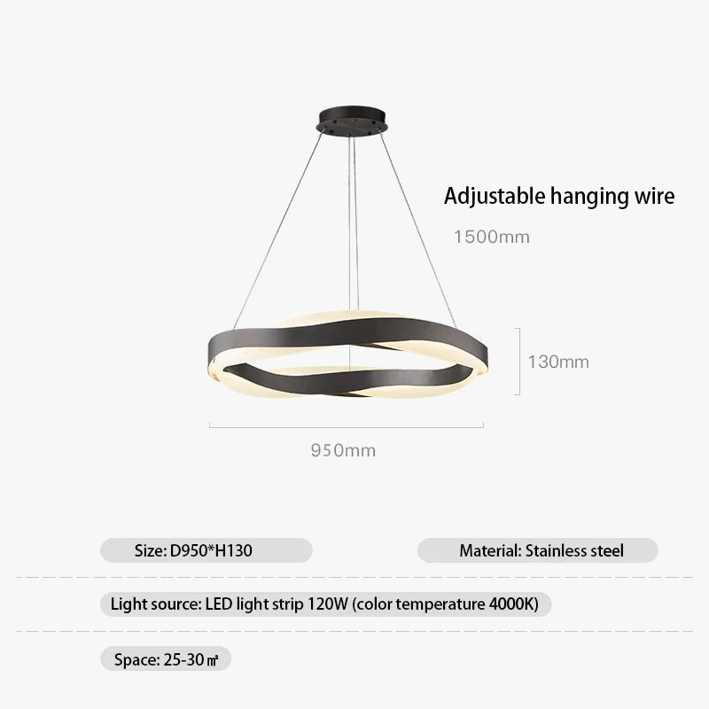 Lustres de cercle noir et or de luxe - Décoration de la maison : Suspension Circle Luxe | Marco Lucetti