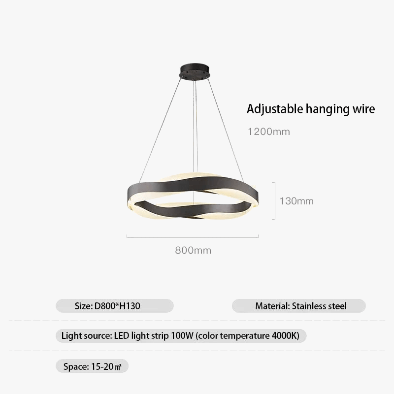 Lustres de cercle noir et or de luxe - Décoration de la maison : Suspension Circle Luxe | Marco Lucetti