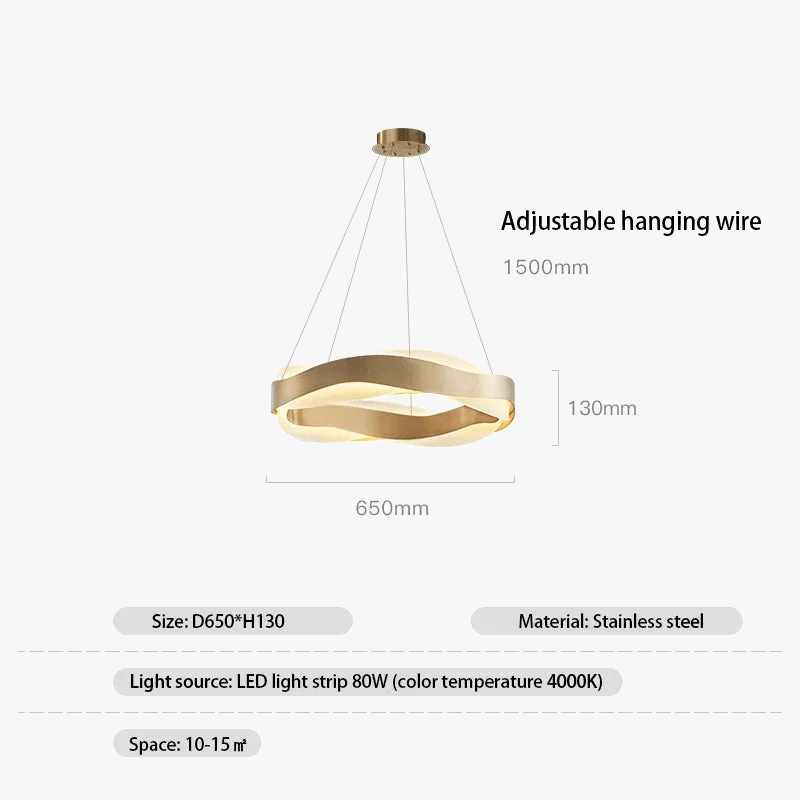 Lustres de cercle noir et or de luxe - Décoration de la maison : Suspension Circle Luxe | Marco Lucetti