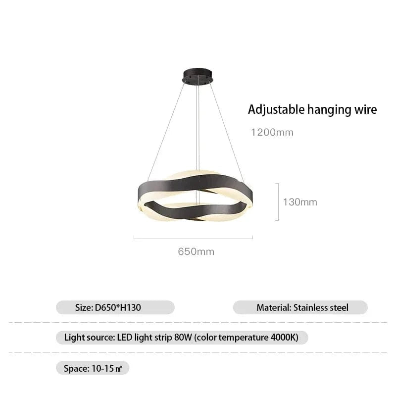 Lustres de cercle noir et or de luxe - Décoration de la maison : Suspension Circle Luxe | Marco Lucetti Noir Dia65cm / Blanc chaud
