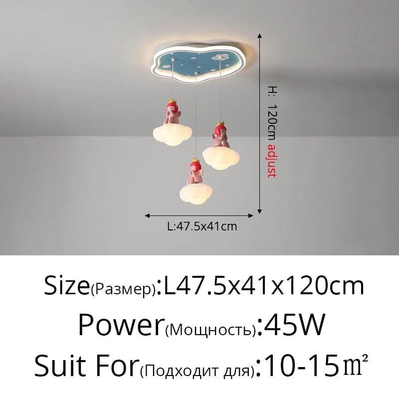 Lustres de chambre à coucher pour enfants avec trois têtes LED créatives | Marco Lucetti