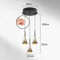 Lustres de décoration nordique pour illuminer votre salle à manger | Marco Lucetti A or à 3 têtes / Blanc froid