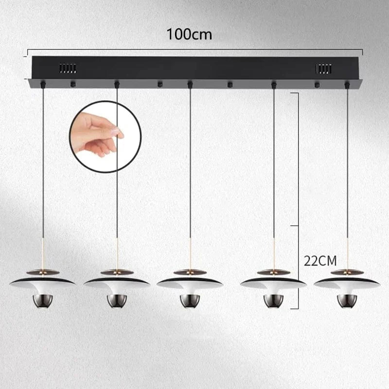 Lustres de décoration nordique pour illuminer votre salle à manger | Marco Lucetti Tête B 5 noire / Blanc froid