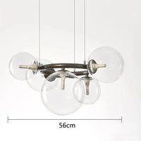 Lustres de décoration nordique pour la salle à manger : Lampes suspendues élégantes | Marco Lucetti 5 têtes transparentes / Blanc froid