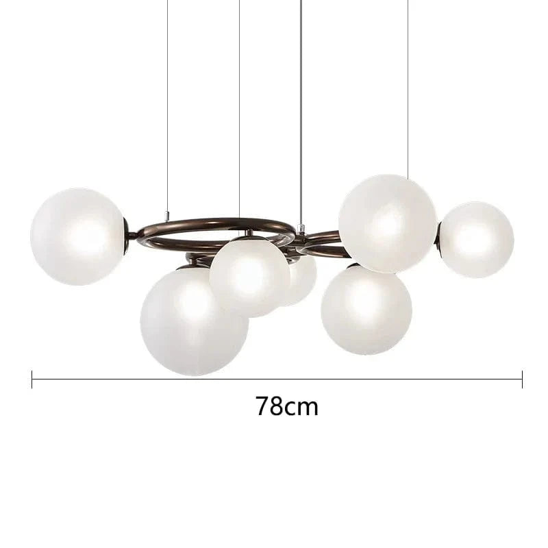 Lustres de décoration nordique pour la salle à manger : Lampes suspendues élégantes | Marco Lucetti 7 têtes blanches / Blanc froid
