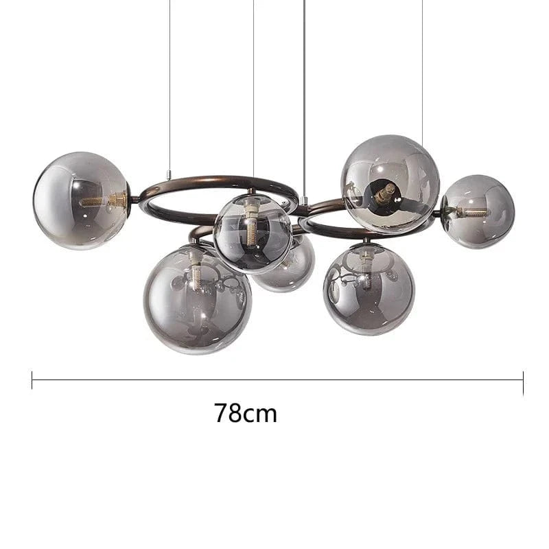 Lustres de décoration nordique pour la salle à manger : Lampes suspendues élégantes | Marco Lucetti 7 têtes Gris fumé / Blanc froid