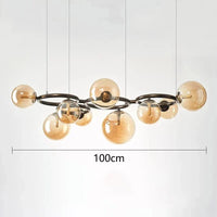 Lustres de décoration nordique pour la salle à manger : Lampes suspendues élégantes | Marco Lucetti 9 têtes ambre / Blanc froid