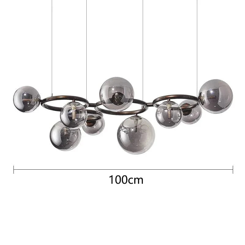 Lustres de décoration nordique pour la salle à manger : Lampes suspendues élégantes | Marco Lucetti 9 têtes Gris fumé / Blanc froid