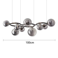 Lustres de décoration nordique pour la salle à manger : Lampes suspendues élégantes | Marco Lucetti 9 têtes Gris fumé / Blanc froid