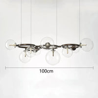 Lustres de décoration nordique pour la salle à manger : Lampes suspendues élégantes | Marco Lucetti 9 têtes transparentes / Blanc froid