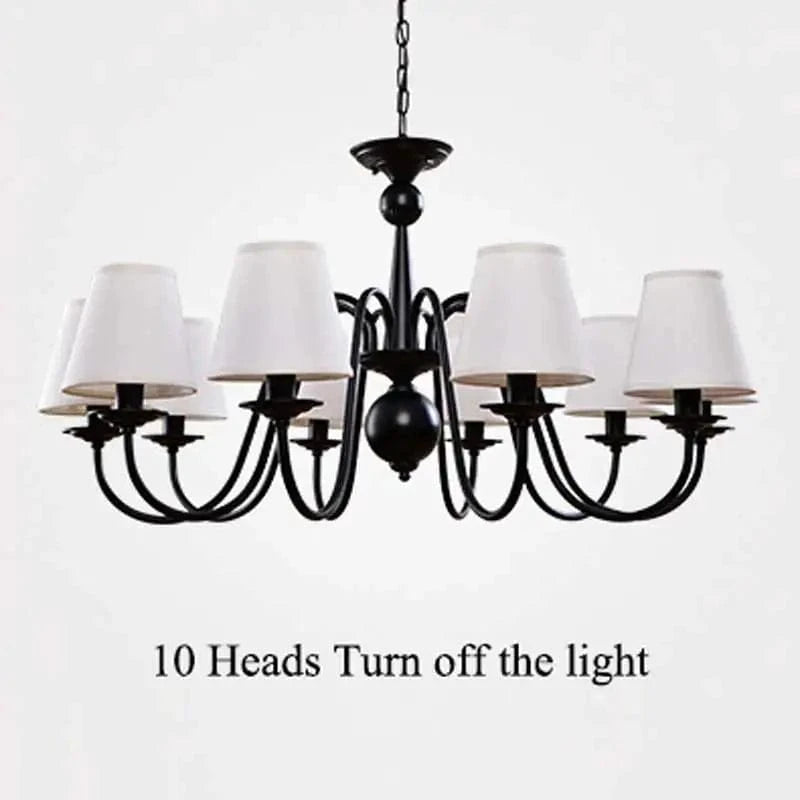 Lustres de mariage américains vintage pour cuisine, bar et café - Éclairage LED noir, blanc et bleu | Marco Lucetti Moule 10 lumières