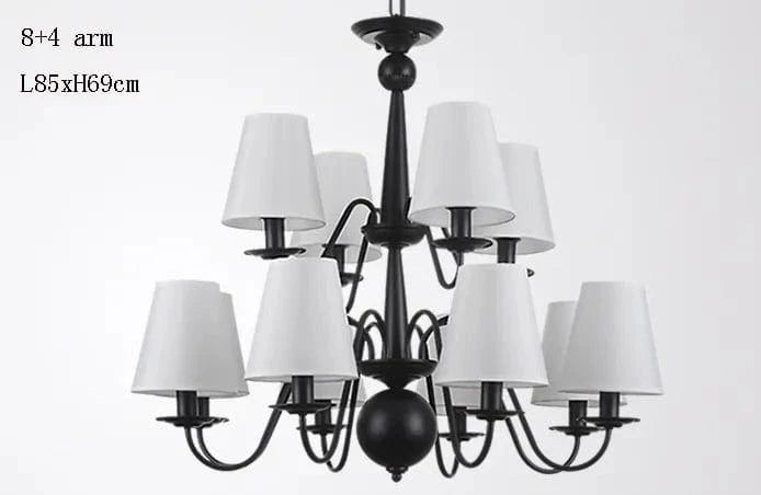 Lustres de mariage américains vintage pour cuisine, bar et café - Éclairage LED noir, blanc et bleu | Marco Lucetti Moule 12 lumières