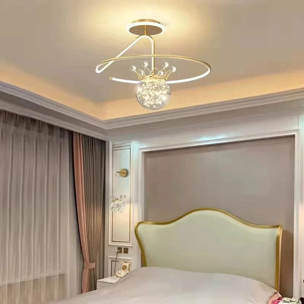 Lustres de plafond Couronne étoilée de luxe Led pour une ambiance romantique et minimaliste | Marco Lucetti
