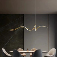 Lustres Design pour Salle à Manger et Salon | Marco Lucetti Or / Longueur 120cm / Blanc froid