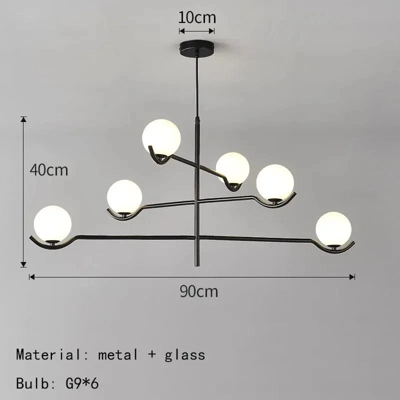 Lustres designs en verre et métal - Luminaires suspendus livraison directe | Marco Lucetti 6 lumières / 5000K