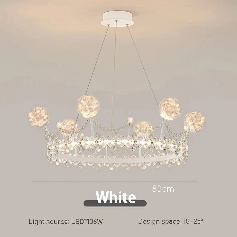 Lustres en couronne de cristal pour chambres d'enfants | Marco Lucetti Blanc 80cm
