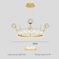 Lustres en couronne de cristal pour chambres d'enfants | Marco Lucetti Or 60cm