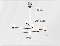 Lustres et lampes suspendues pour une décoration intérieure lumineuse et tendance | Marco Lucetti 6 têtes noires A / Blanc froid