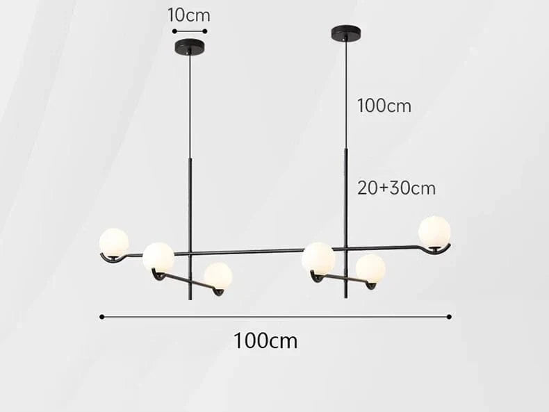 Lustres et lampes suspendues pour une décoration intérieure lumineuse et tendance | Marco Lucetti 6 têtes noires B / Blanc froid