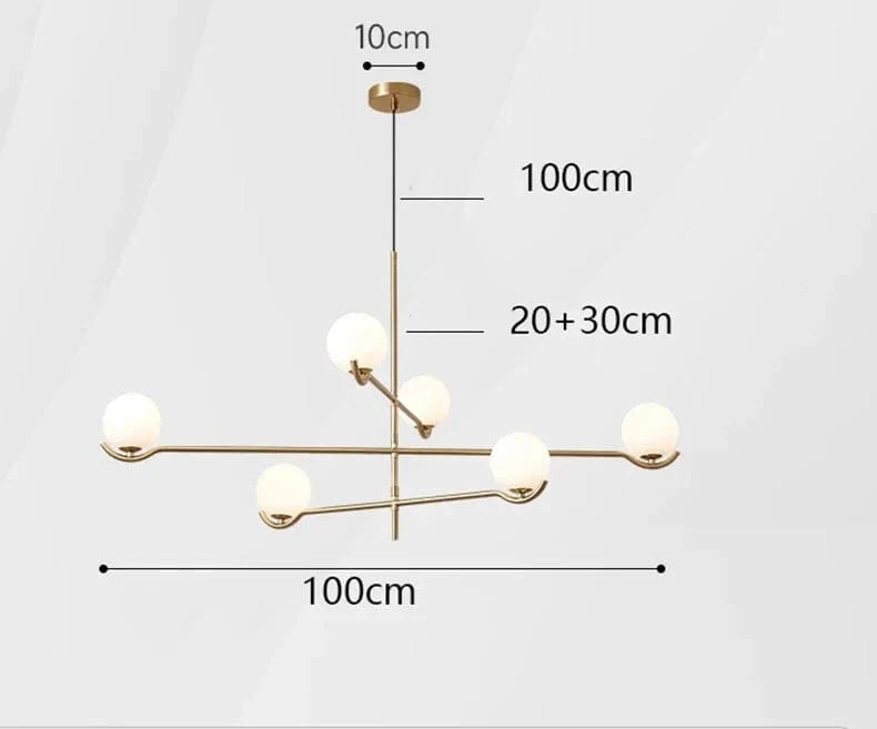 Lustres et lampes suspendues pour une décoration intérieure lumineuse et tendance | Marco Lucetti 6 têtes or A / Blanc froid