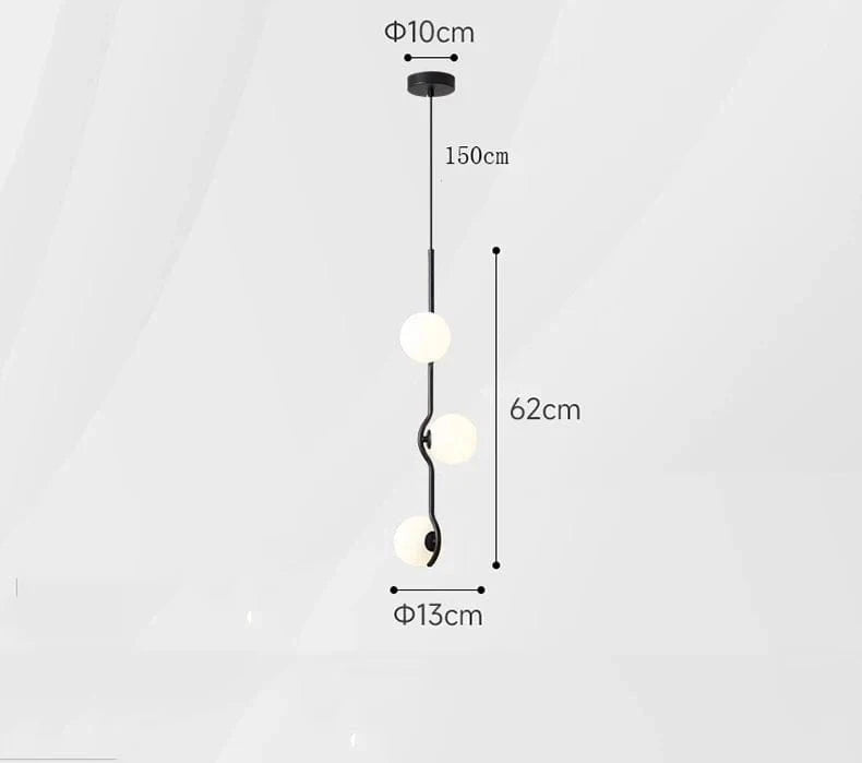 Lustres Fantaisie pour un Éclairage Intérieur Élégant - Lampes Suspendues Lumineuses pour Salon | Marco Lucetti 3 têtes noires / Blanc froid