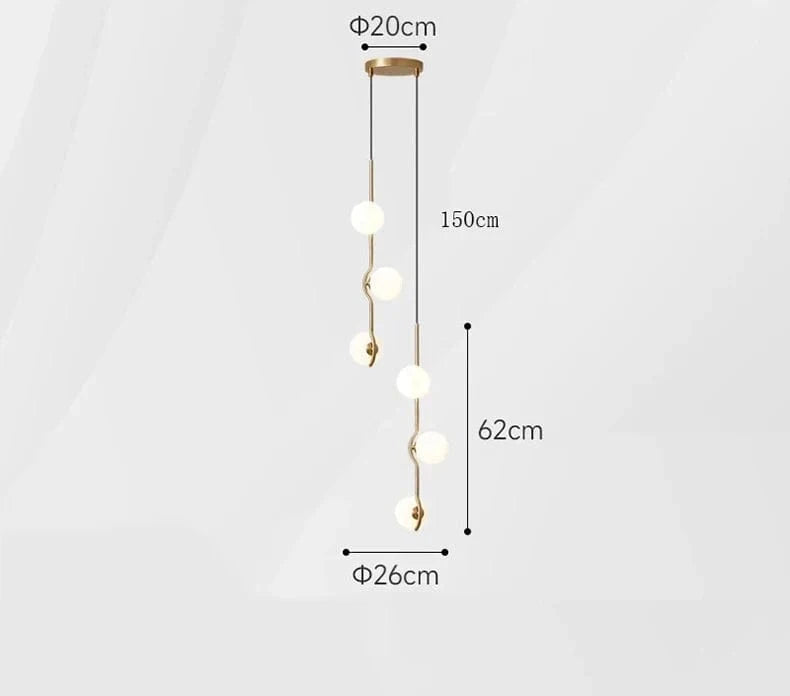 Lustres Fantaisie pour un Éclairage Intérieur Élégant - Lampes Suspendues Lumineuses pour Salon | Marco Lucetti 6 têtes en or / Gradation à distance RC