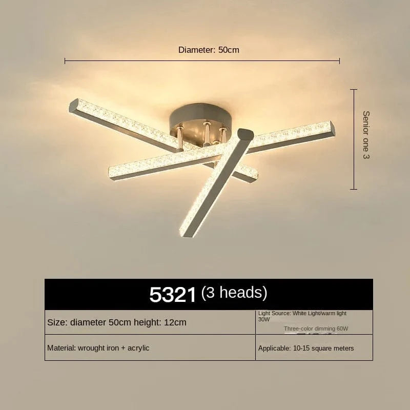  Lustres géométriques LED nordiques pour une décoration intérieure moderne | Marco Lucetti 3 têtes