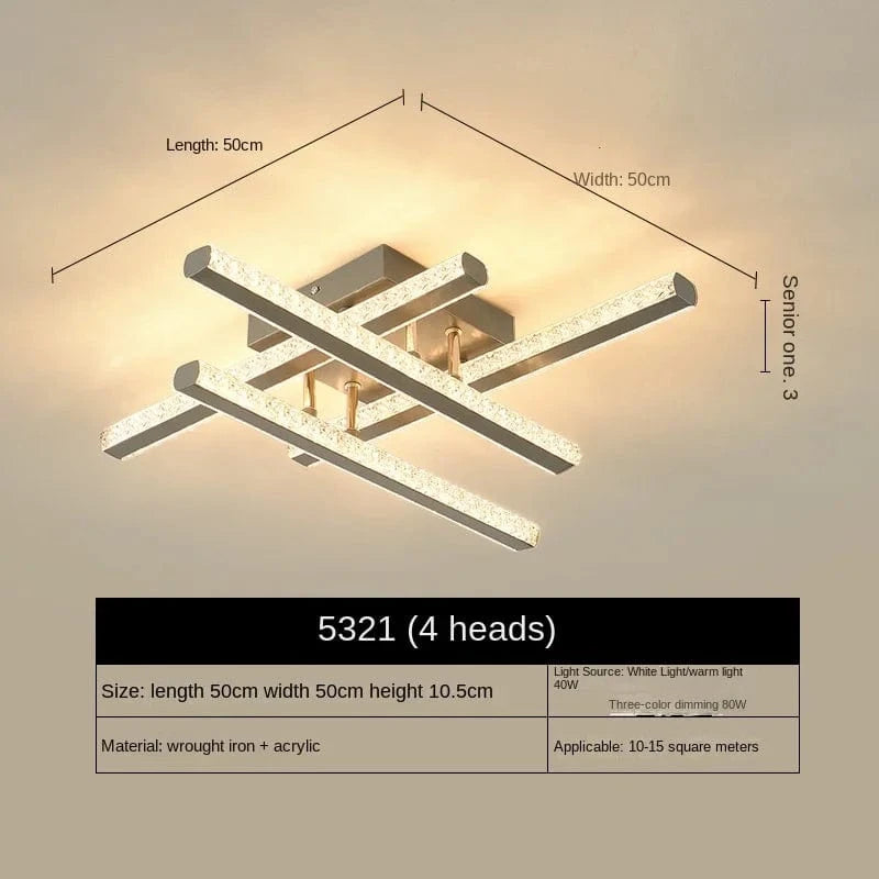  Lustres géométriques LED nordiques pour une décoration intérieure moderne | Marco Lucetti 4 têtes