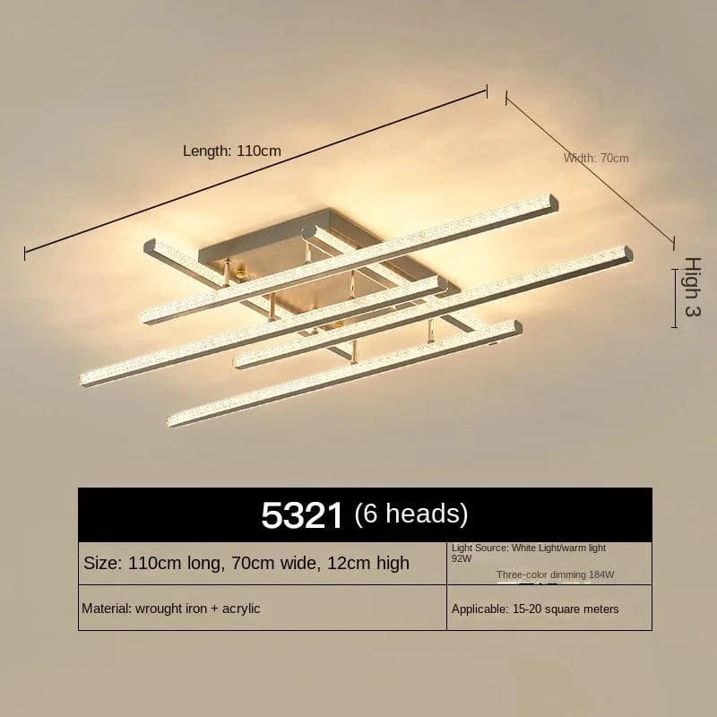  Lustres géométriques LED nordiques pour une décoration intérieure moderne | Marco Lucetti 6 têtes