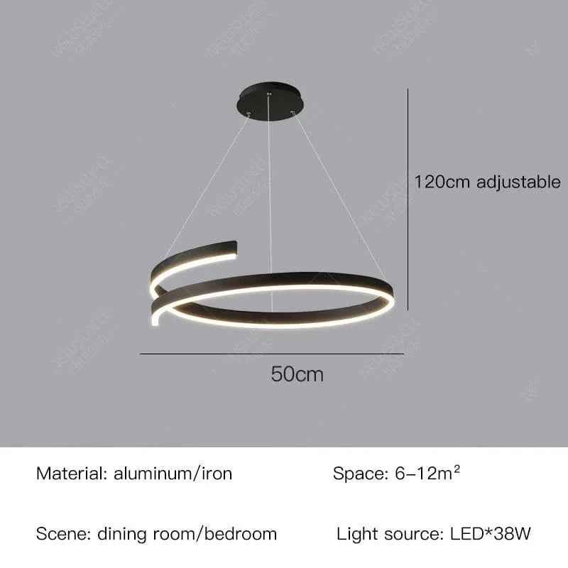 Lustres LED de luxe pour salons | Marco Lucetti Noir-50cm