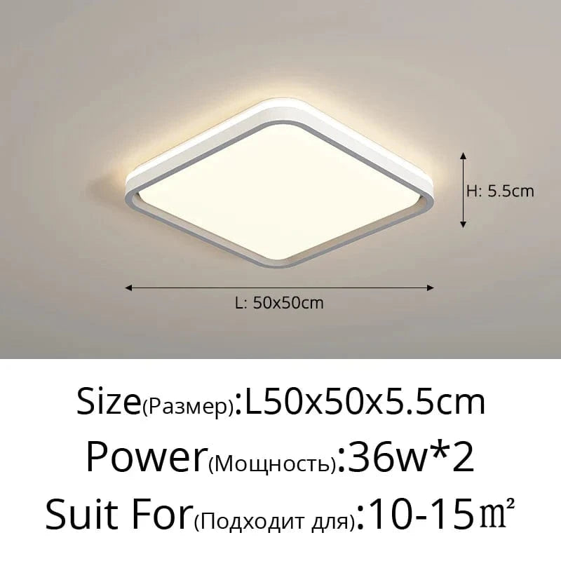 Lustres LED design pour une décoration intérieure moderne | Marco Lucetti Carré gris 50CM / Luminosité variable