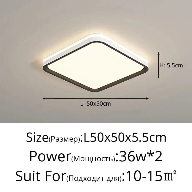 Lustres LED design pour une décoration intérieure moderne | Marco Lucetti Carré noir 50CM / Luminosité variable