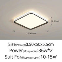 Lustres LED design pour une décoration intérieure moderne | Marco Lucetti Carré noir 50CM / Luminosité variable