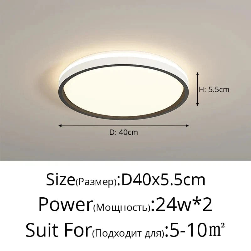 Lustres LED design pour une décoration intérieure moderne | Marco Lucetti Noir Rond 40CM / Luminosité variable