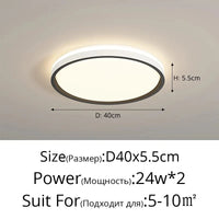 Lustres LED design pour une décoration intérieure moderne | Marco Lucetti Noir Rond 40CM / Luminosité variable