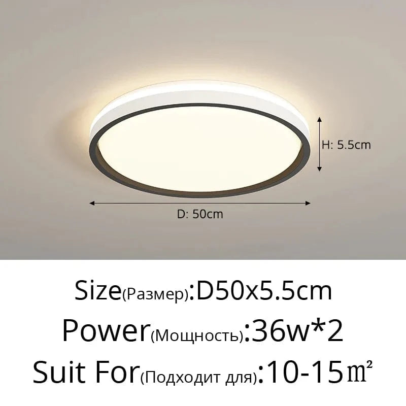 Lustres LED design pour une décoration intérieure moderne | Marco Lucetti Noir Rond 50CM / Luminosité variable